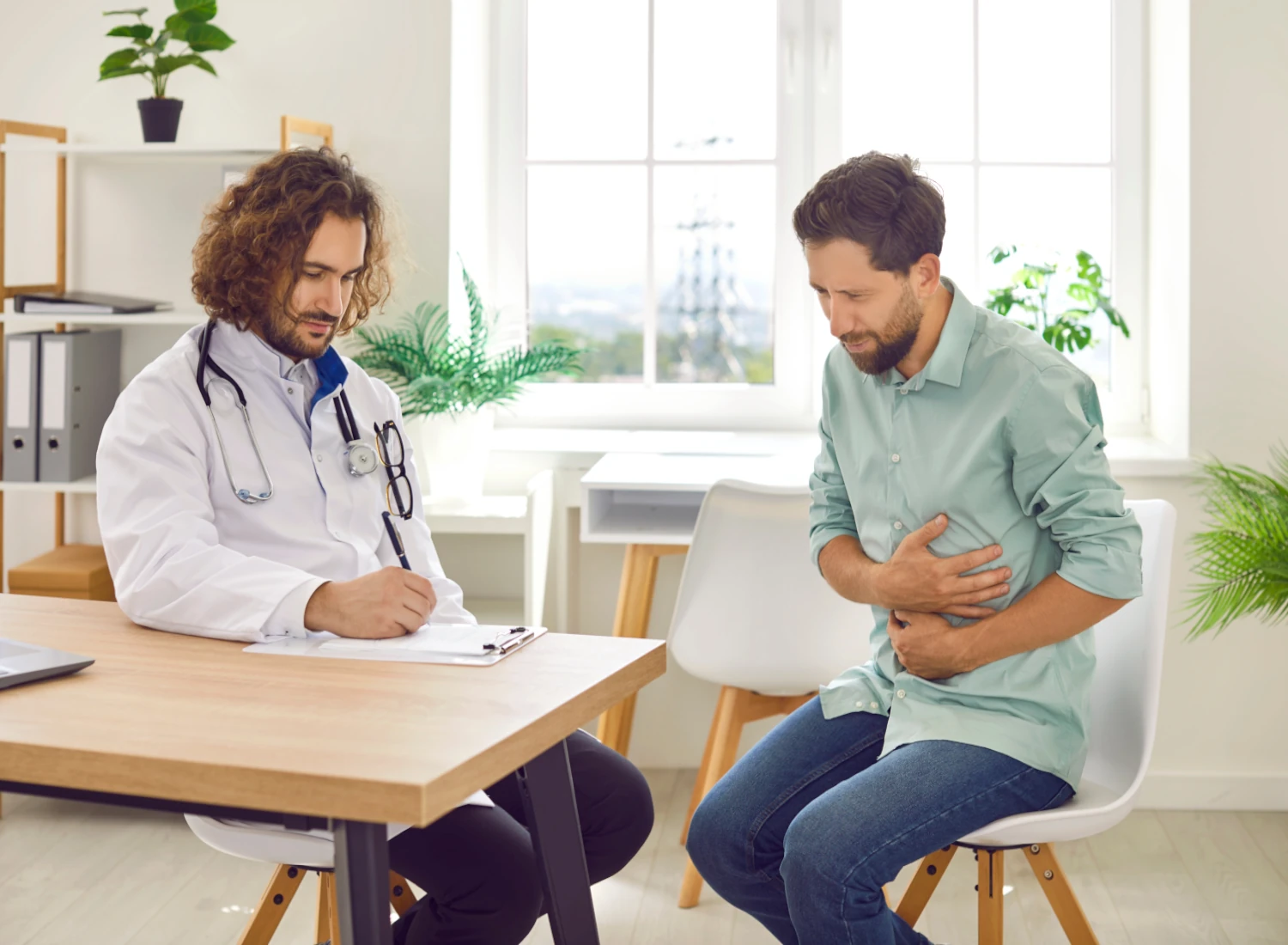 doctor with sick patient