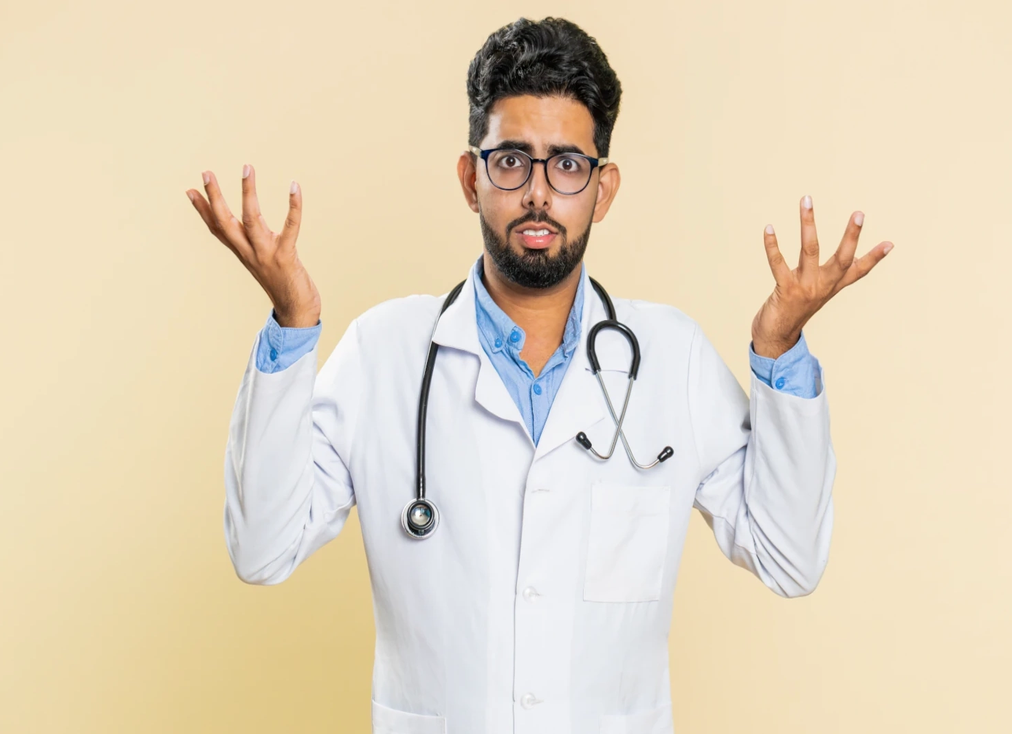 doctor shrugging shoulders