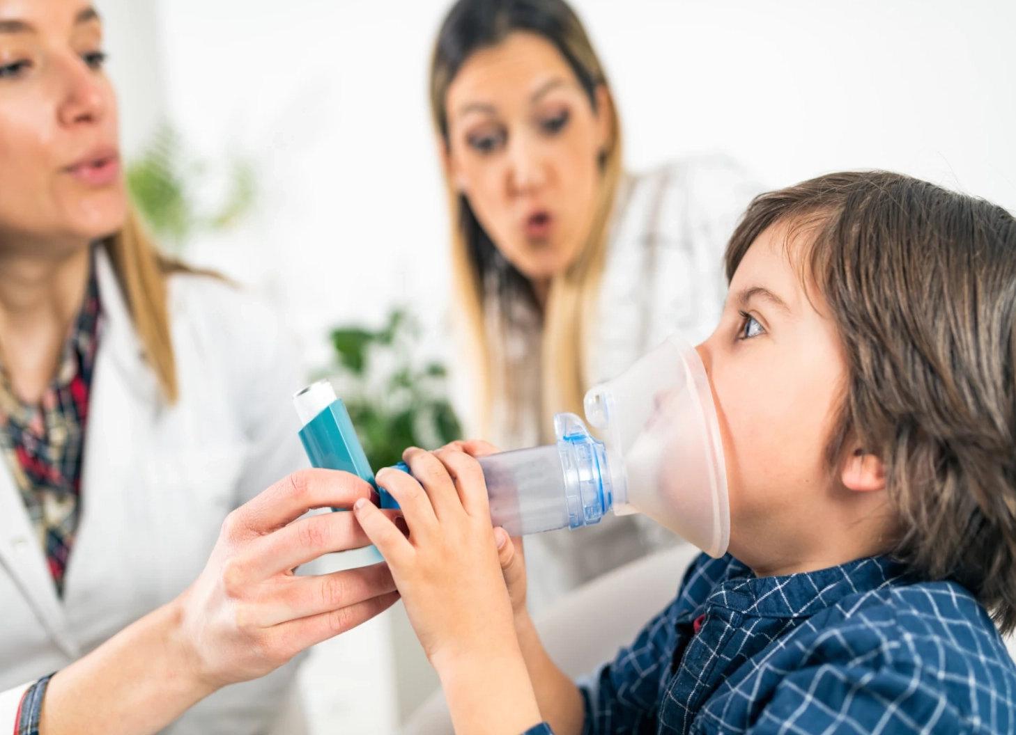 doctor with kid taking test