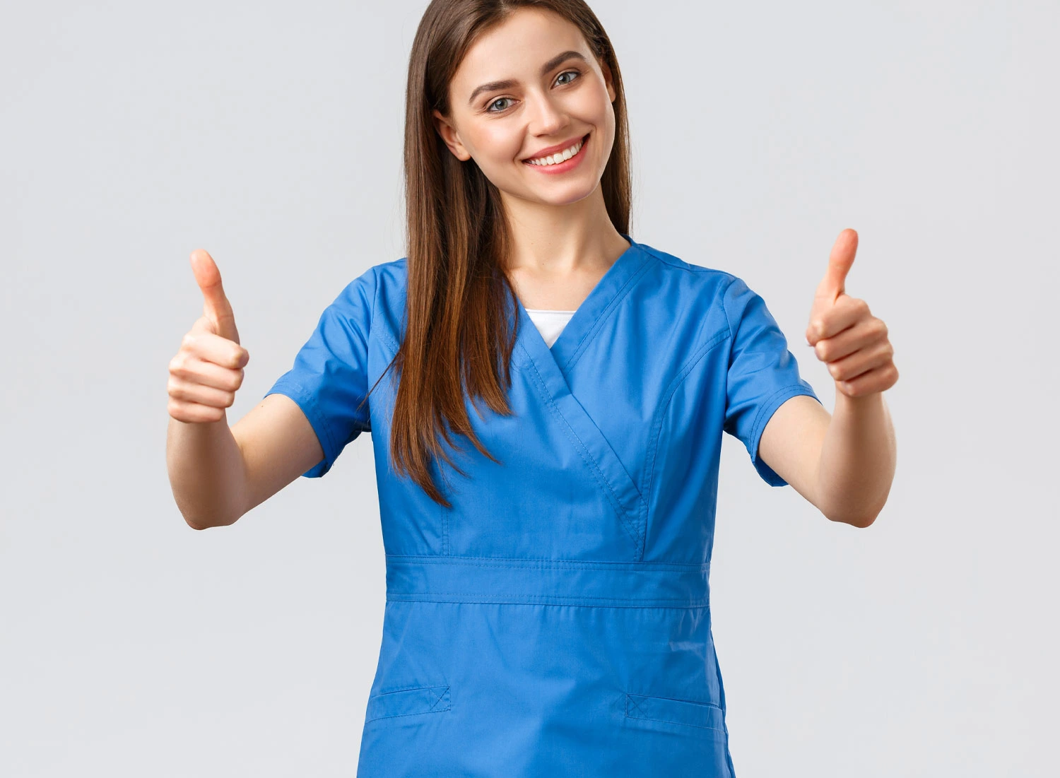 nurse practitioner happy thumbs up