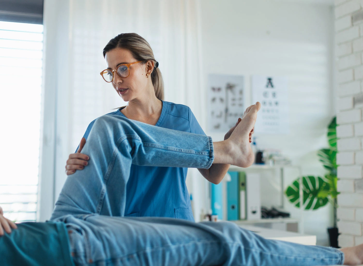 nurse helping with flexibility