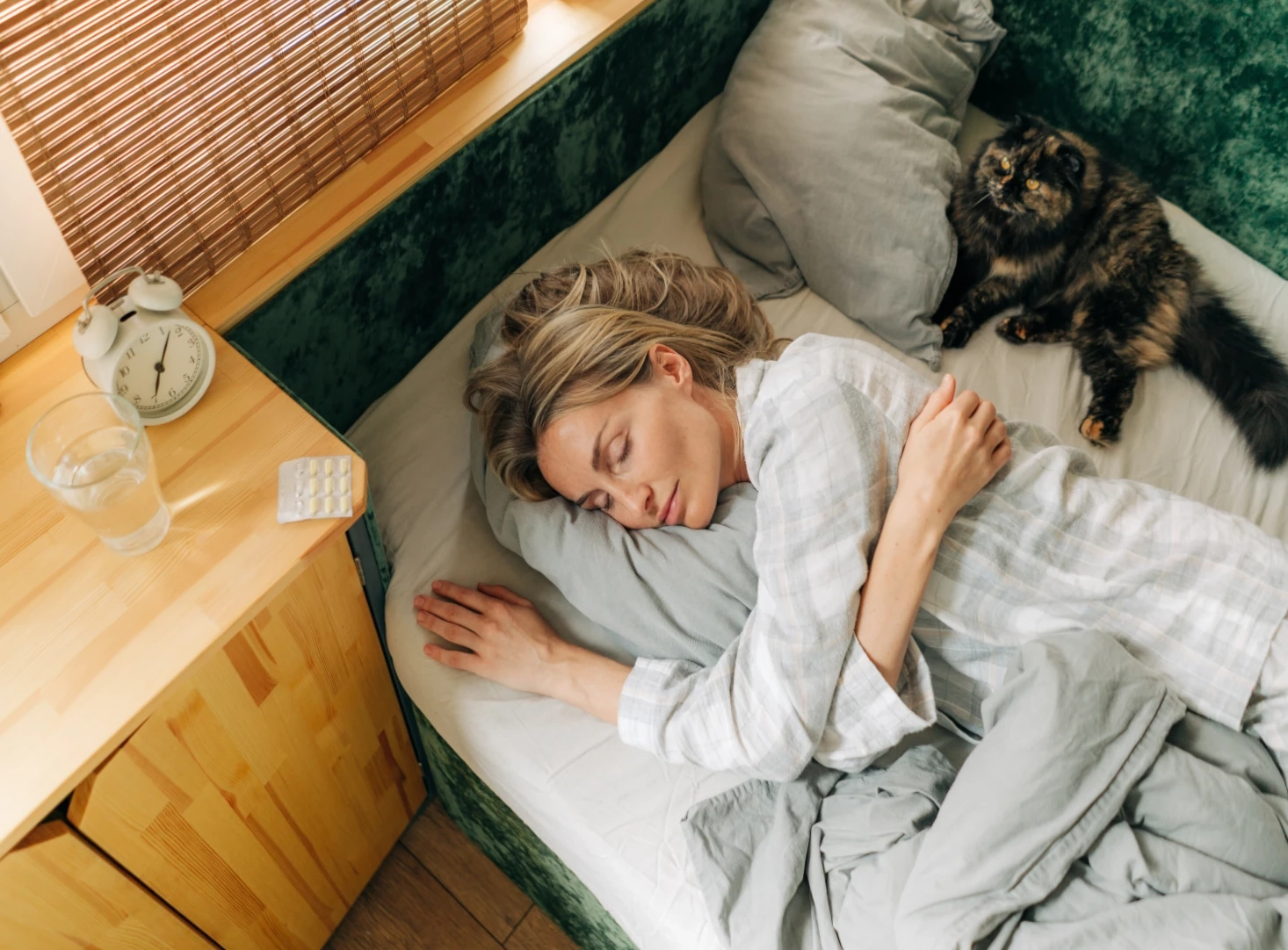 person sleeping on bed peacefully