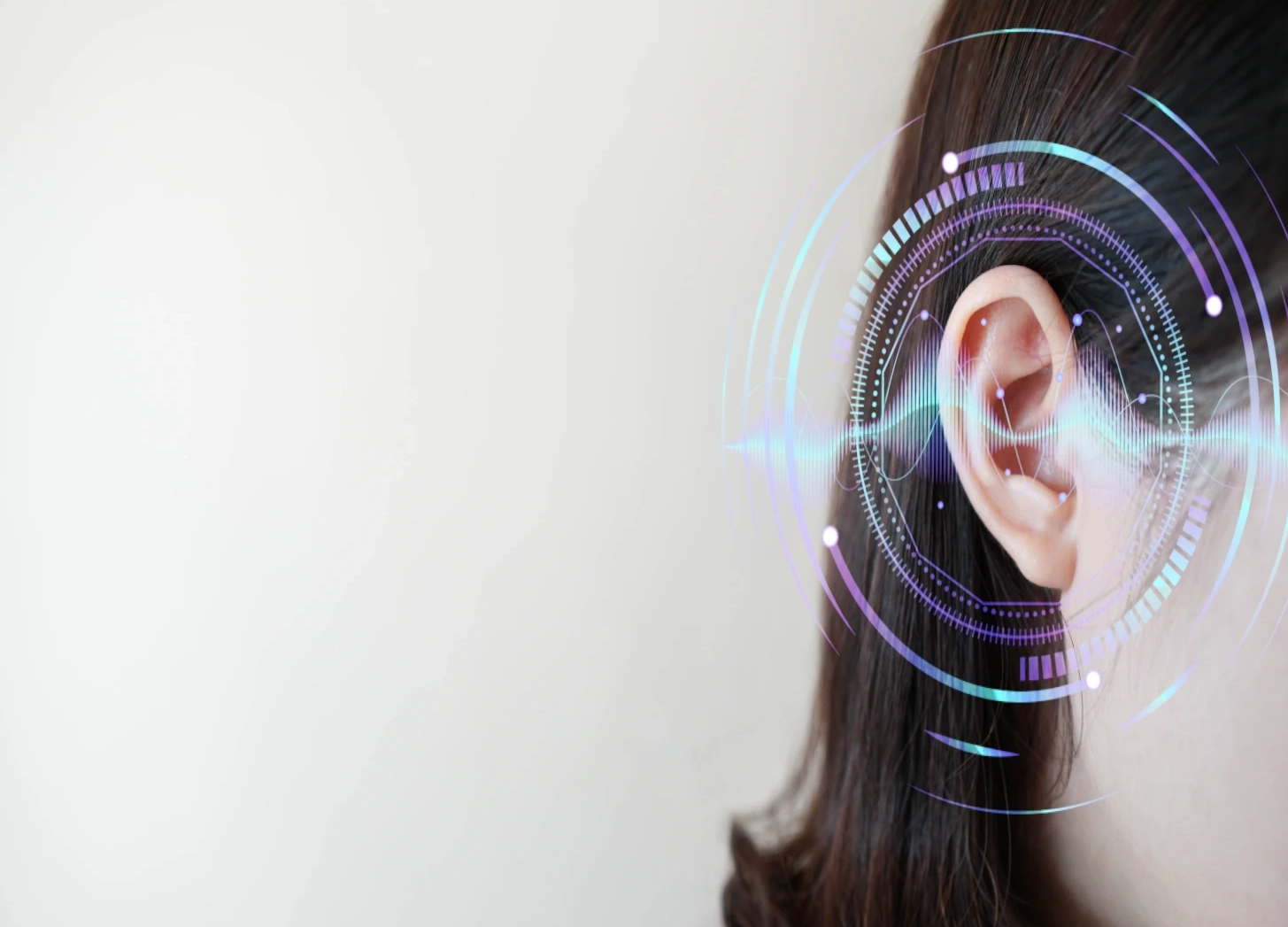 persons ear with graphic