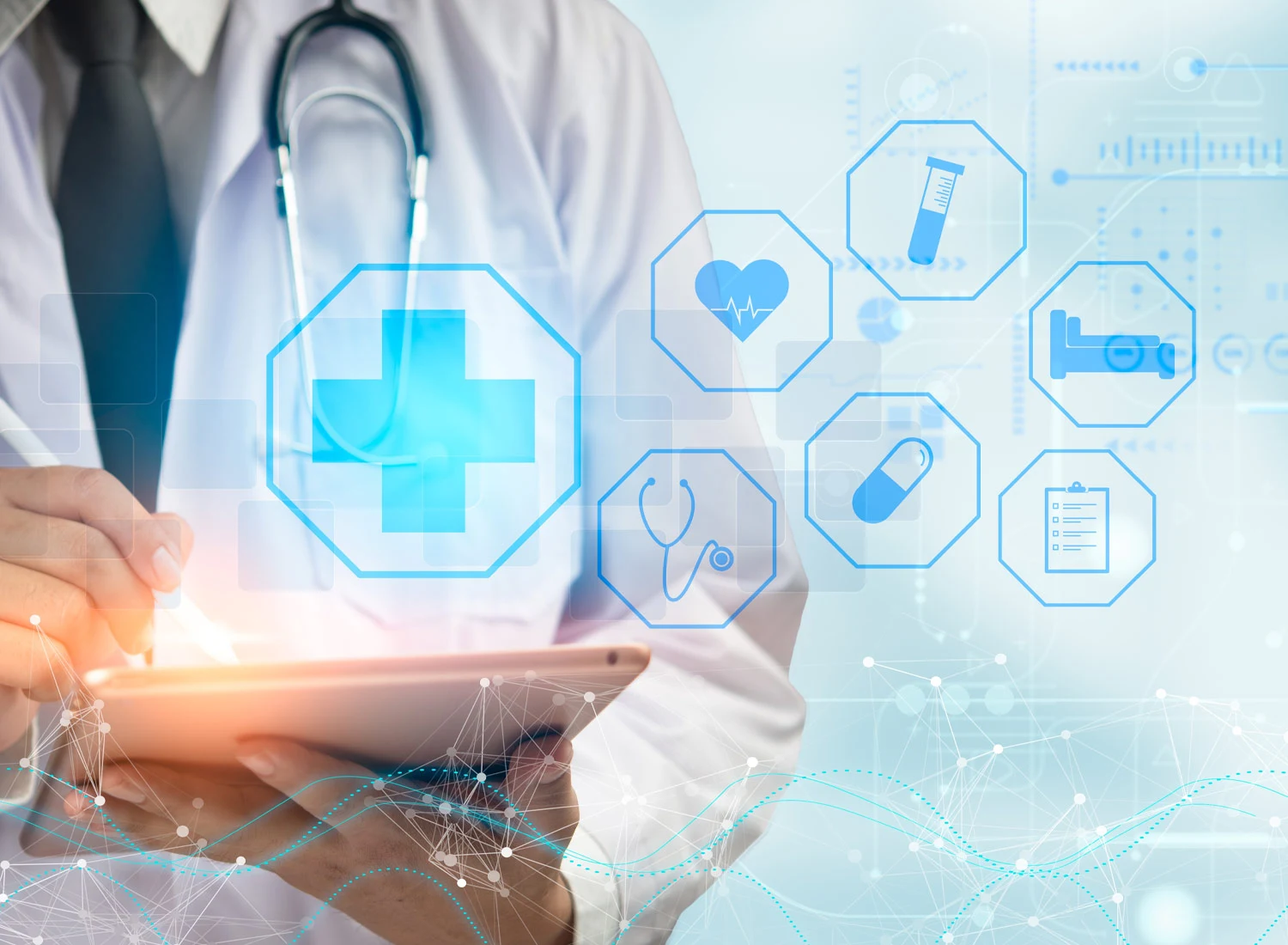 doctor checking services with tablet